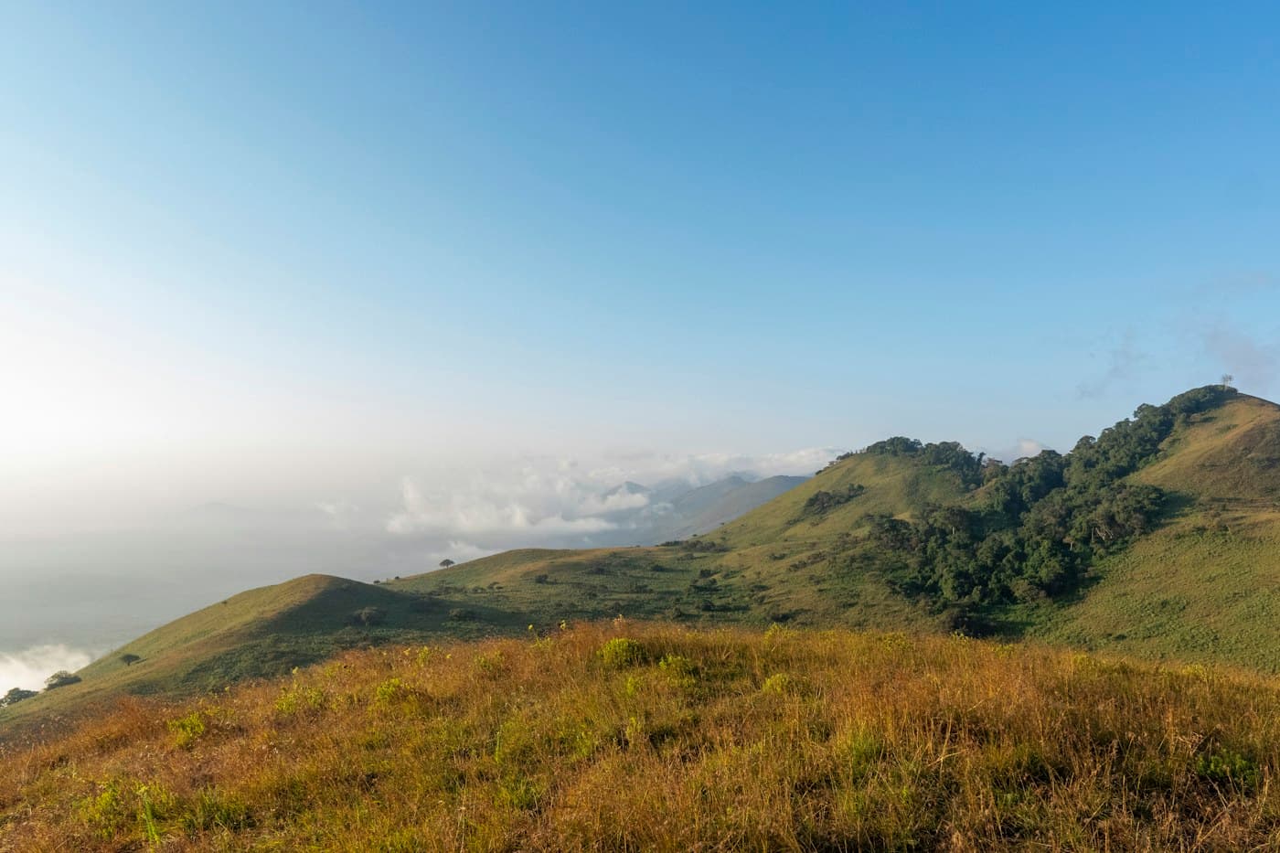 Open hills and highland landscape in Kenya